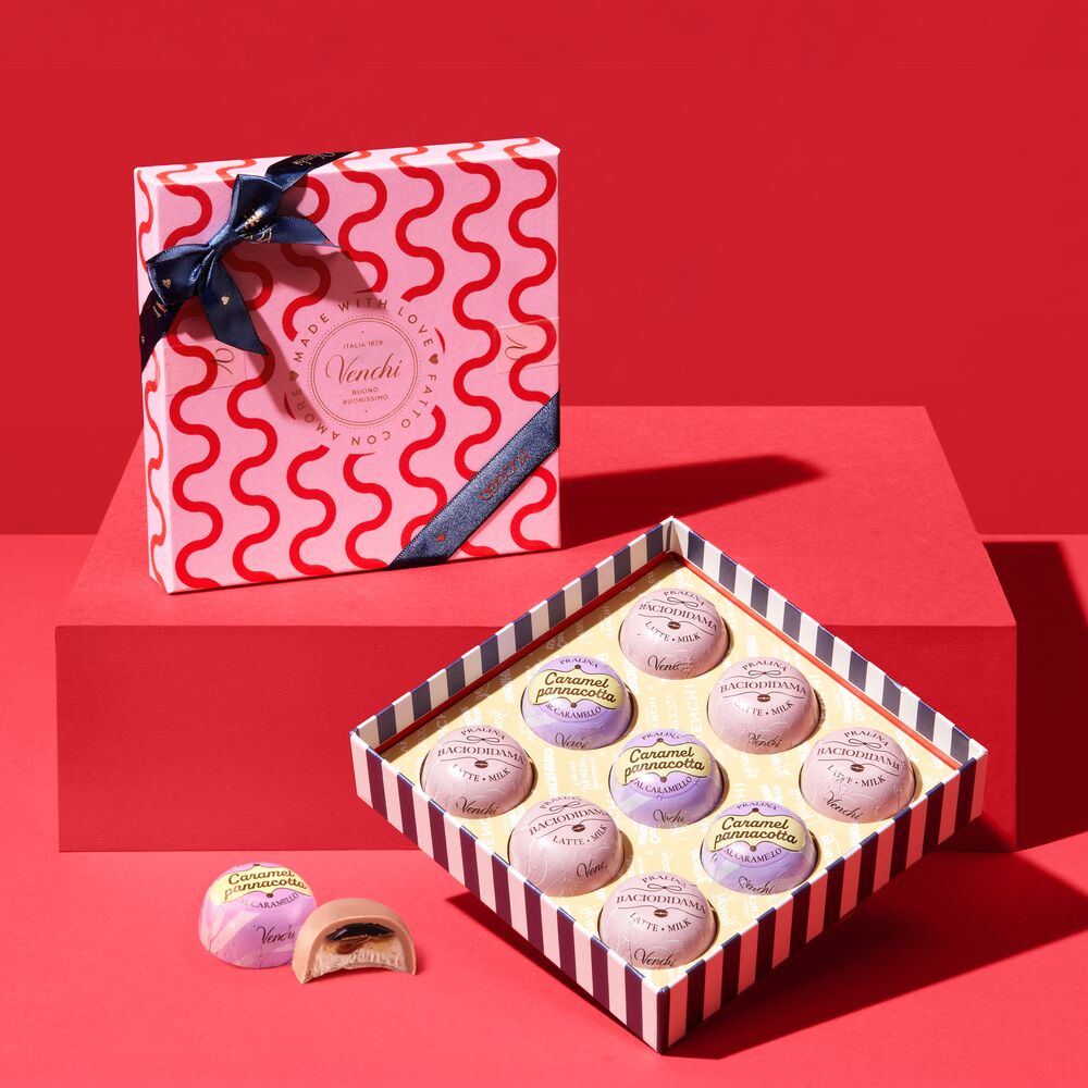 LINDOR Frutella banette ピンバッジセット Valentine's Day Gift Box | Bacio di Dama & Pannacotta Chocolates